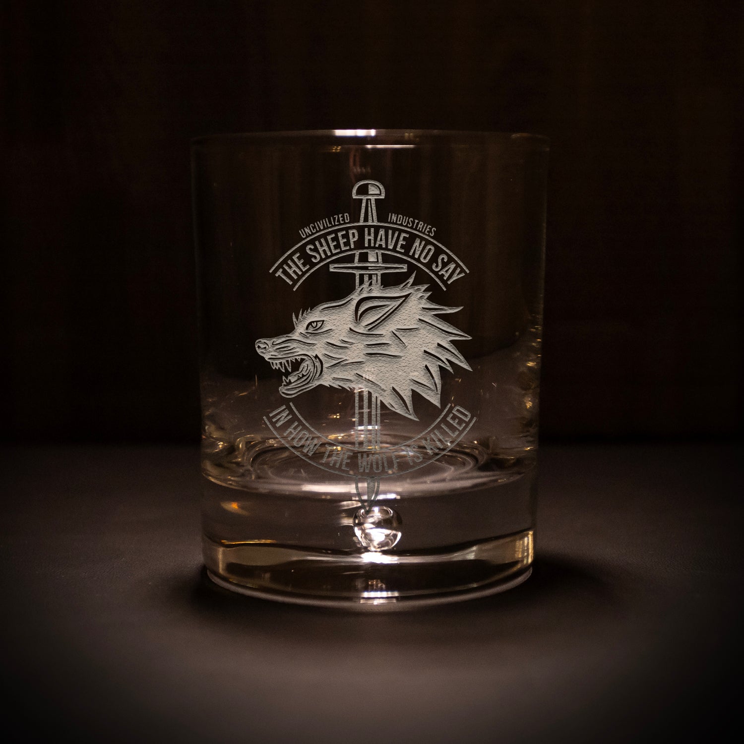 Wolves Rocks Glass